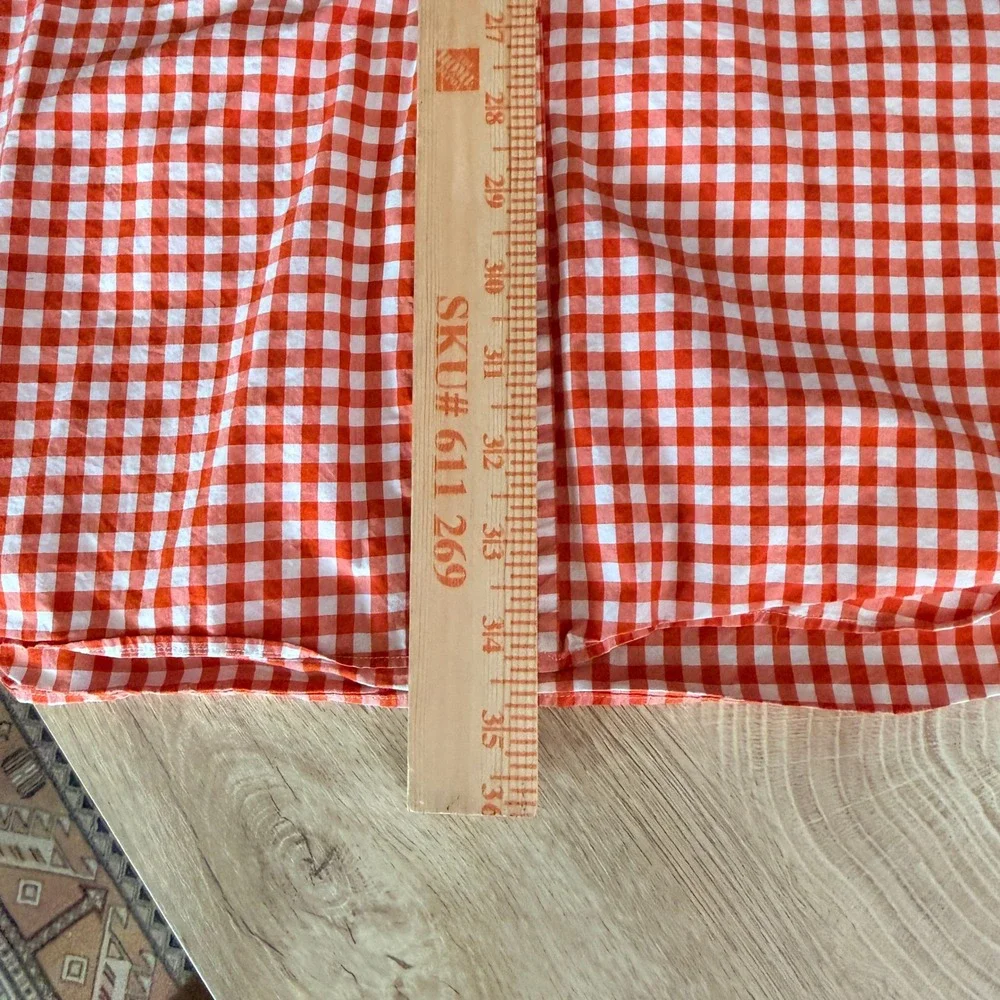 Ralph Lauren Button Down Shirt Mens 2XLT Red Orange Gingham Check Plaid Pony